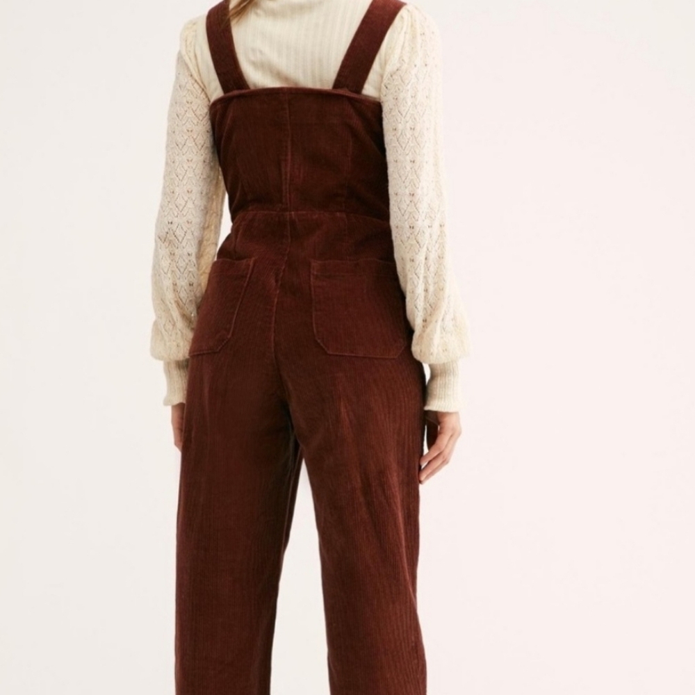 Free People Luna Corduroy Jumpsuit Overalls Size 4 - Picture 3 of 13